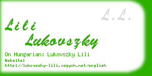 lili lukovszky business card